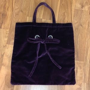 NWOT Marc Jacobs Purple Velvet Tote with Bow Front